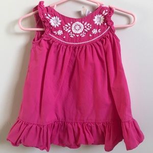 Pink ruffle bottom dress